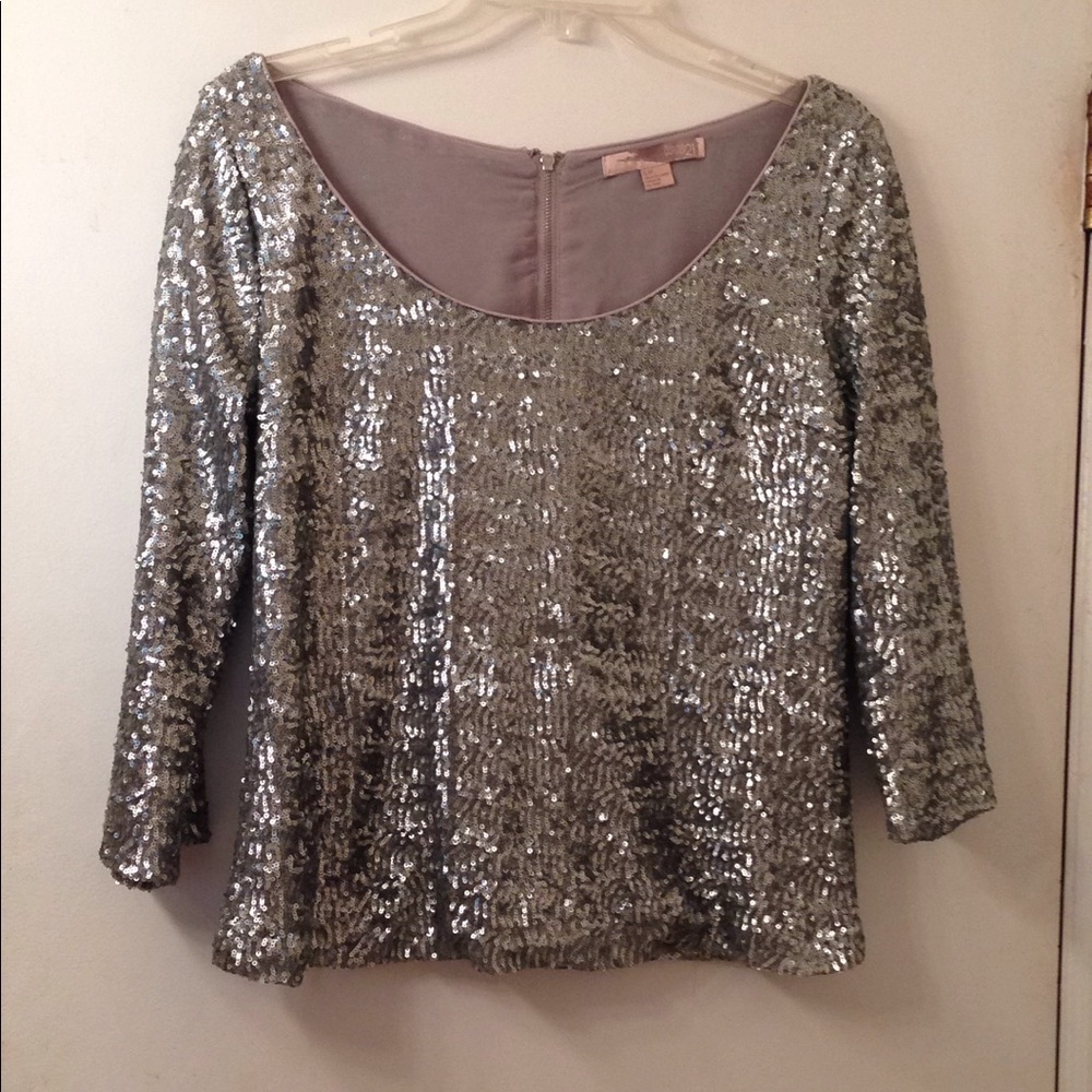 Love 21 silver metallic sequin top